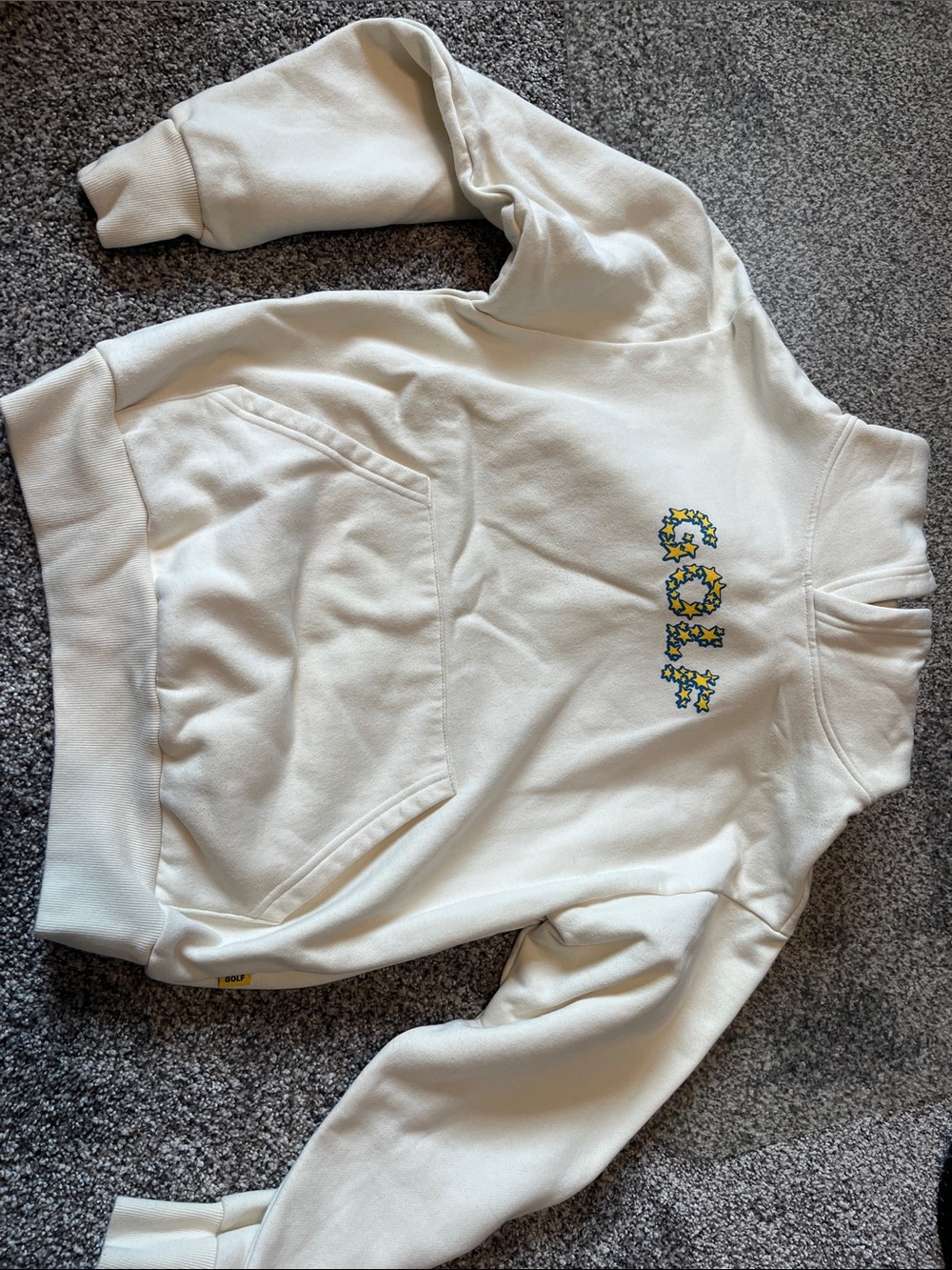 Golf Wang Cream White Hoodie with Floral 'GOLF' Chest Logo
